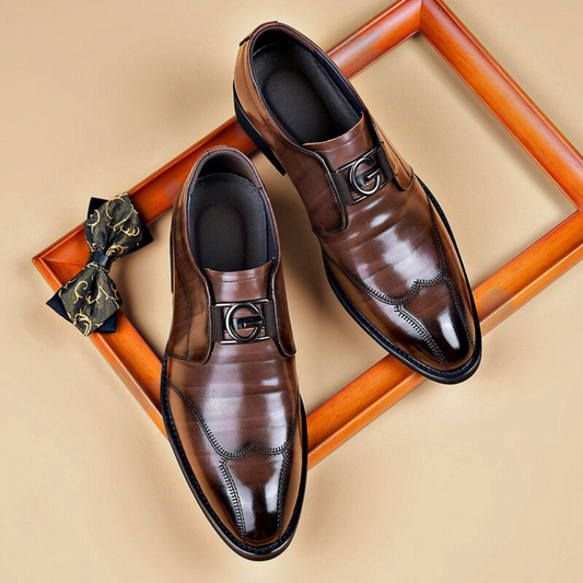 Garick™ | Premium Metal Buckle Leather Shoes