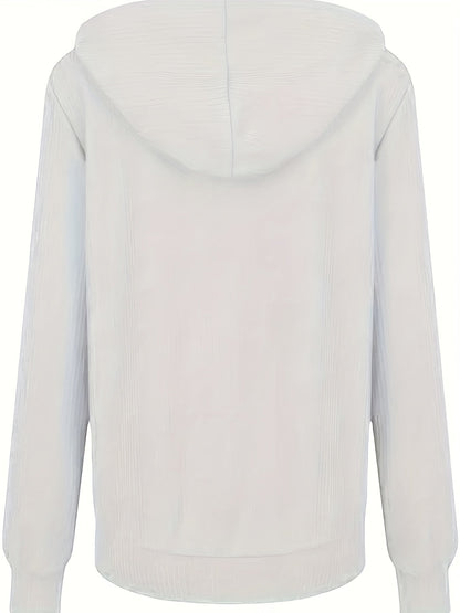 Moira - Long Sleeve Zip Up Drawstring Hoodies