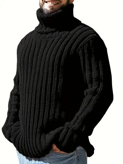 Lysander - Knitted Wool Blend Roll Neck Jumper