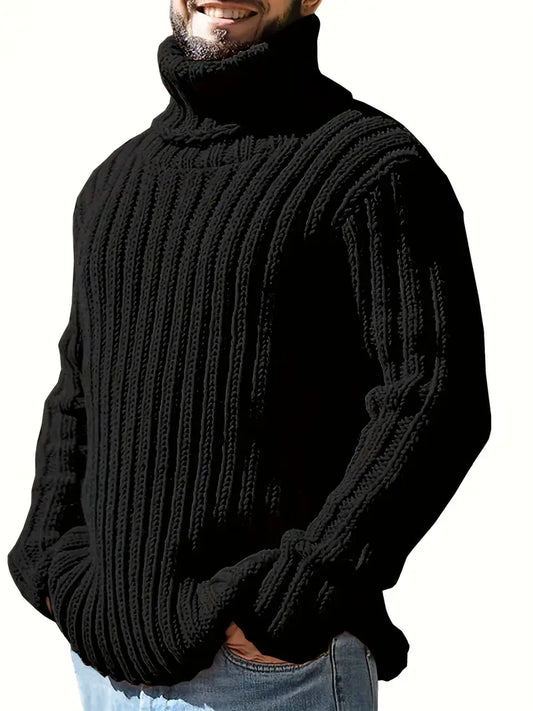 Lysander - Knitted Wool Blend Roll Neck Jumper