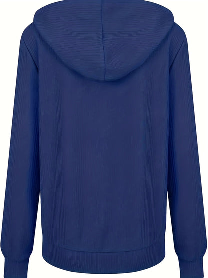 Moira - Long Sleeve Zip Up Drawstring Hoodies