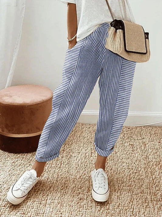 Shelly™ | Elegant Retro Striped Trousers