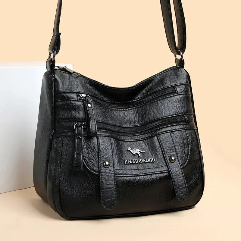 Denie™ | Multi-Pocket Luxe Leather Shoulder Bag