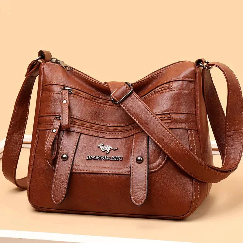 Denie™ | Multi-Pocket Luxe Leather Shoulder Bag