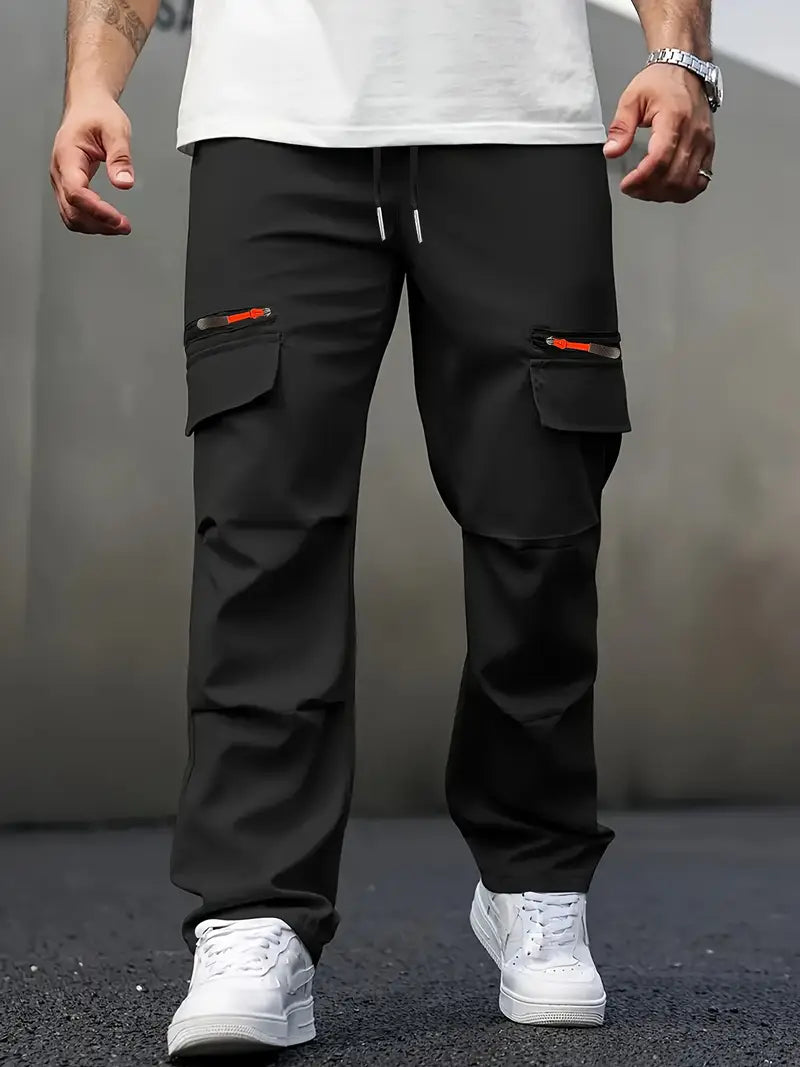 Thaddeus - Casual Cargo Pants With Drawstring Waist