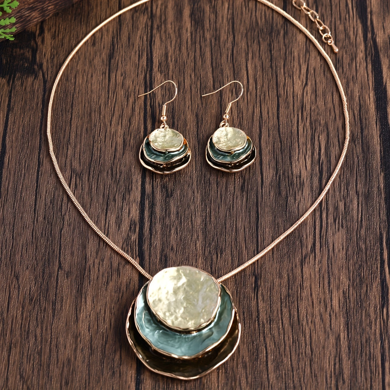 Handmade Golden Three Stone layer Set