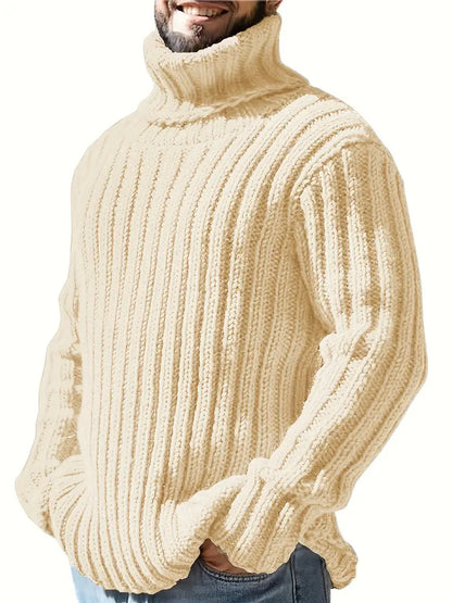 Lysander - Knitted Wool Blend Roll Neck Jumper