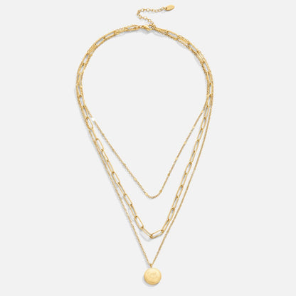 Golden Coin Layered Chain Necklace