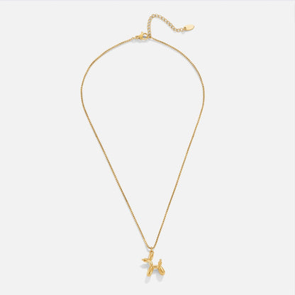 Gold Balloon Dog Necklace