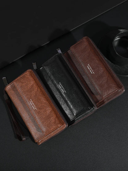 Alba™ | Elegant Multi-Pocket Leather Clutch