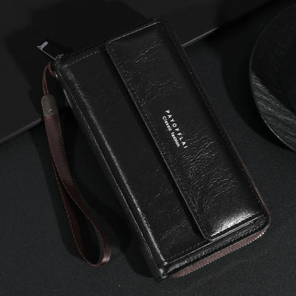 Alba™ | Elegant Multi-Pocket Leather Clutch