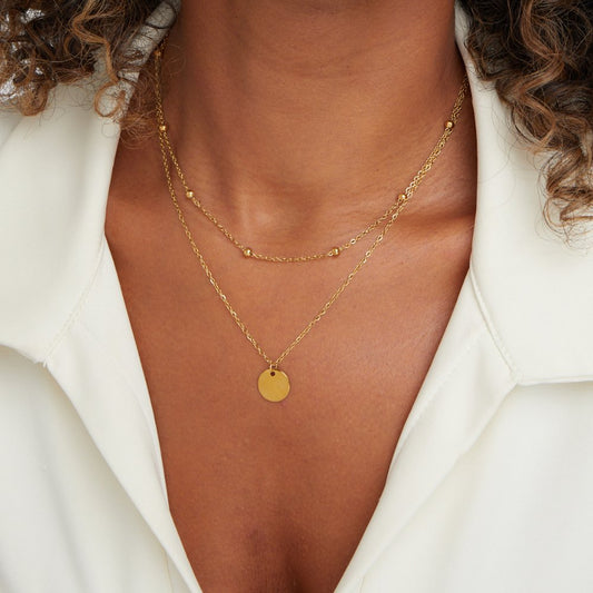 Layered Handmade Round details Necklace