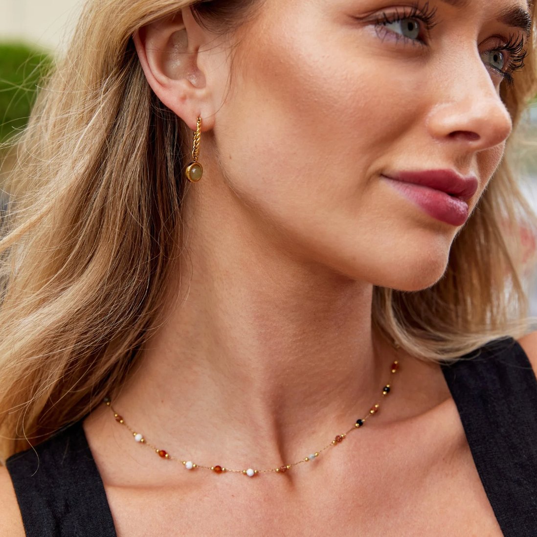 Handmade Stone Detail Necklace