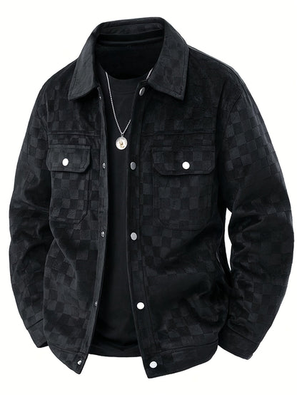 Mavrick Checkered Suede Jacket