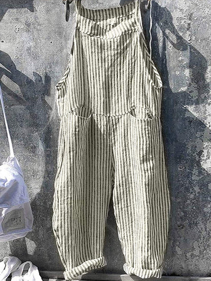 Keeley - Striped Wide Leg Overalls