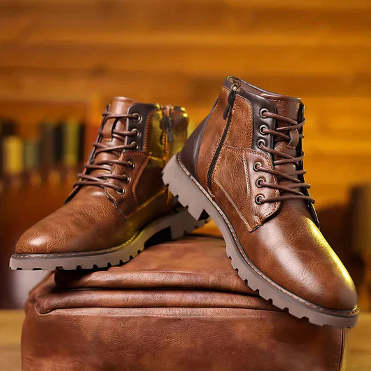 Mario™ | Rugged Luxe Leather Lace-Up Boots