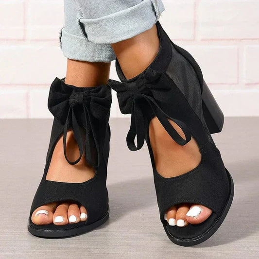 Belle™ | Luxe Bow-Accent Block Heels