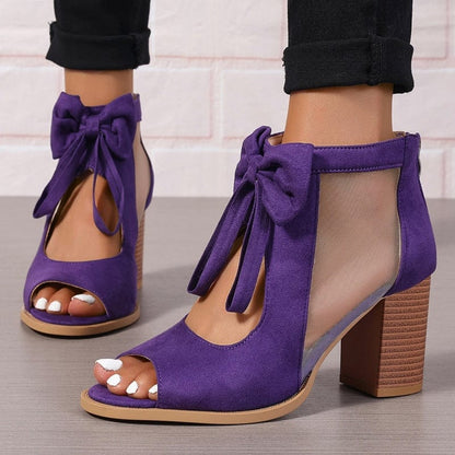 Belle™ | Luxe Bow-Accent Block Heels
