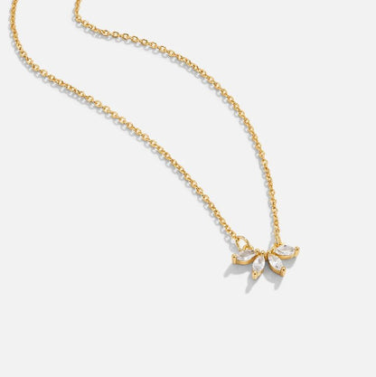 Flower Crystal Leaf Necklace