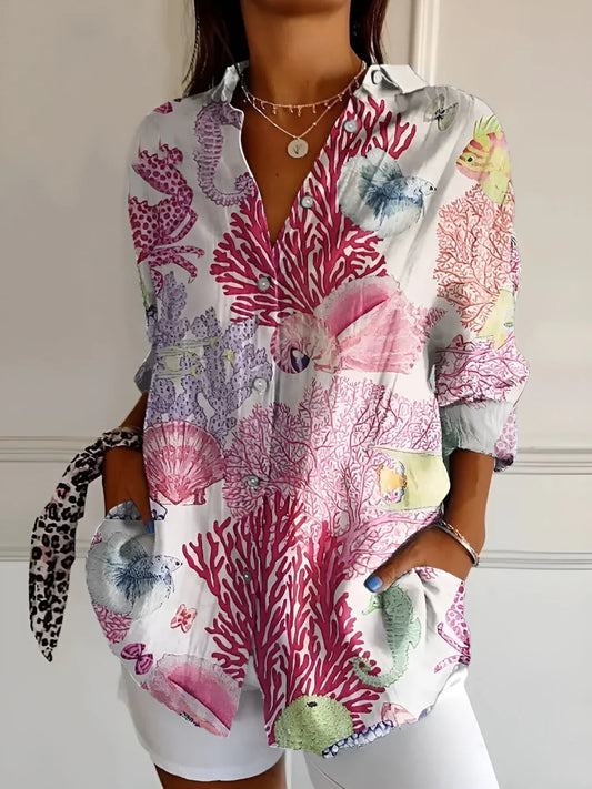 LYSSA | FLORAL BUTTON-UP BLOUSE